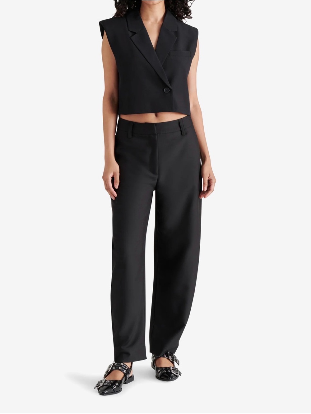 Steve Madden Junia pants black straight leg trouser black XS